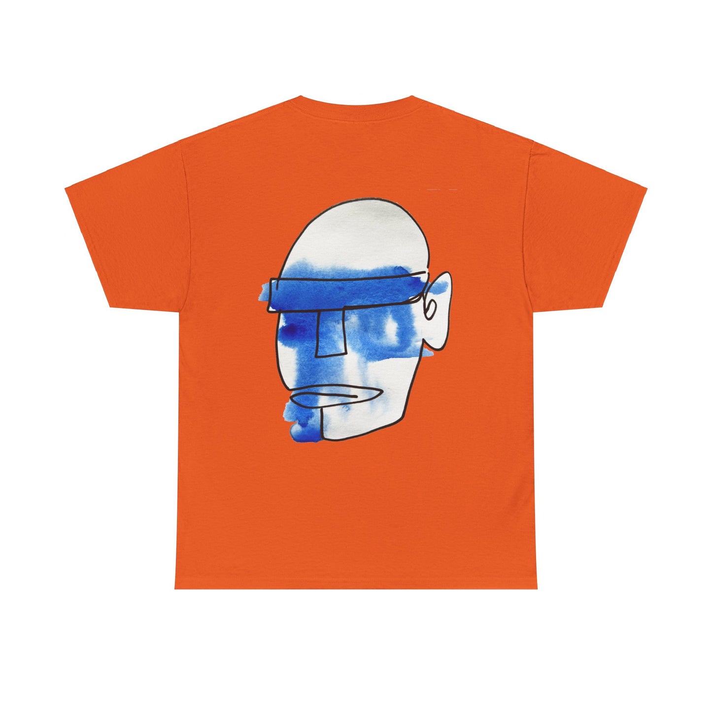 Mask - Unisex Heavy Cotton Tee: Comfort & Style - DANA Shop - T-Shirt - Orange - S 100% US Cotton - Casual to Semi-Formal Tee