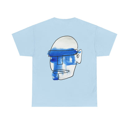 Mask - Unisex Heavy Cotton Tee: Comfort & Style - DANA Shop - T-Shirt - Light Blue -100% Cotton - Casual to Semi-Formal Tee