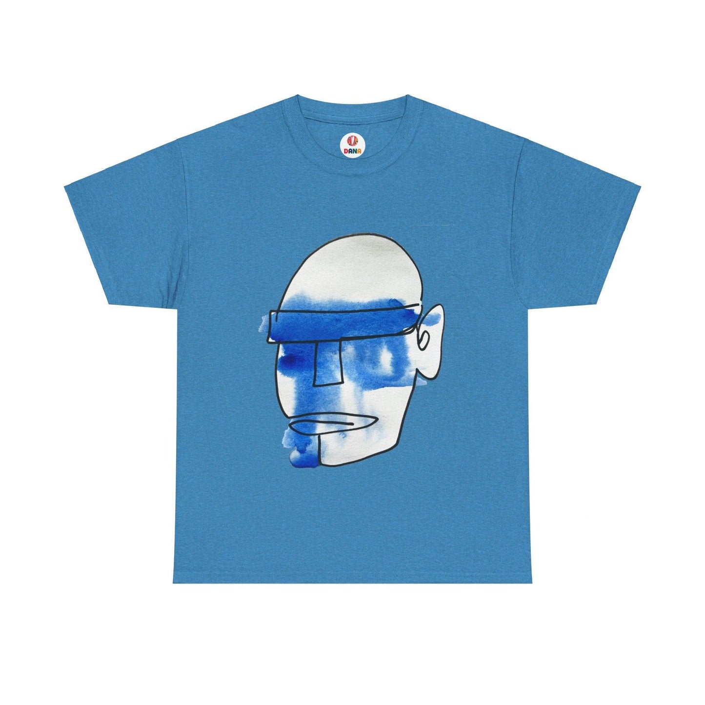 Mask - Ultimate Comfort Unisex Cotton Tee - DANA Shop - T-Shirt - Heather Sapphire - S 100% US cotton - Classic t-shirt