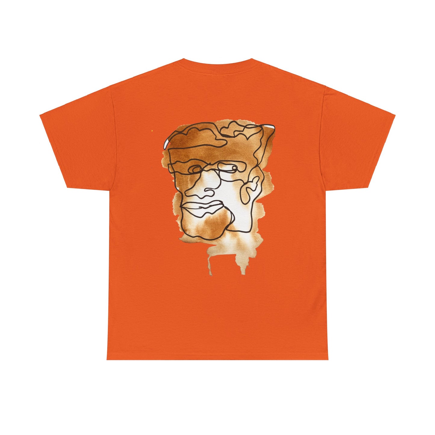 Think About It - Heavy Cotton T-shirt - DANA Shop - T-Shirt - Orange - S Crew neck - Men's Clothing